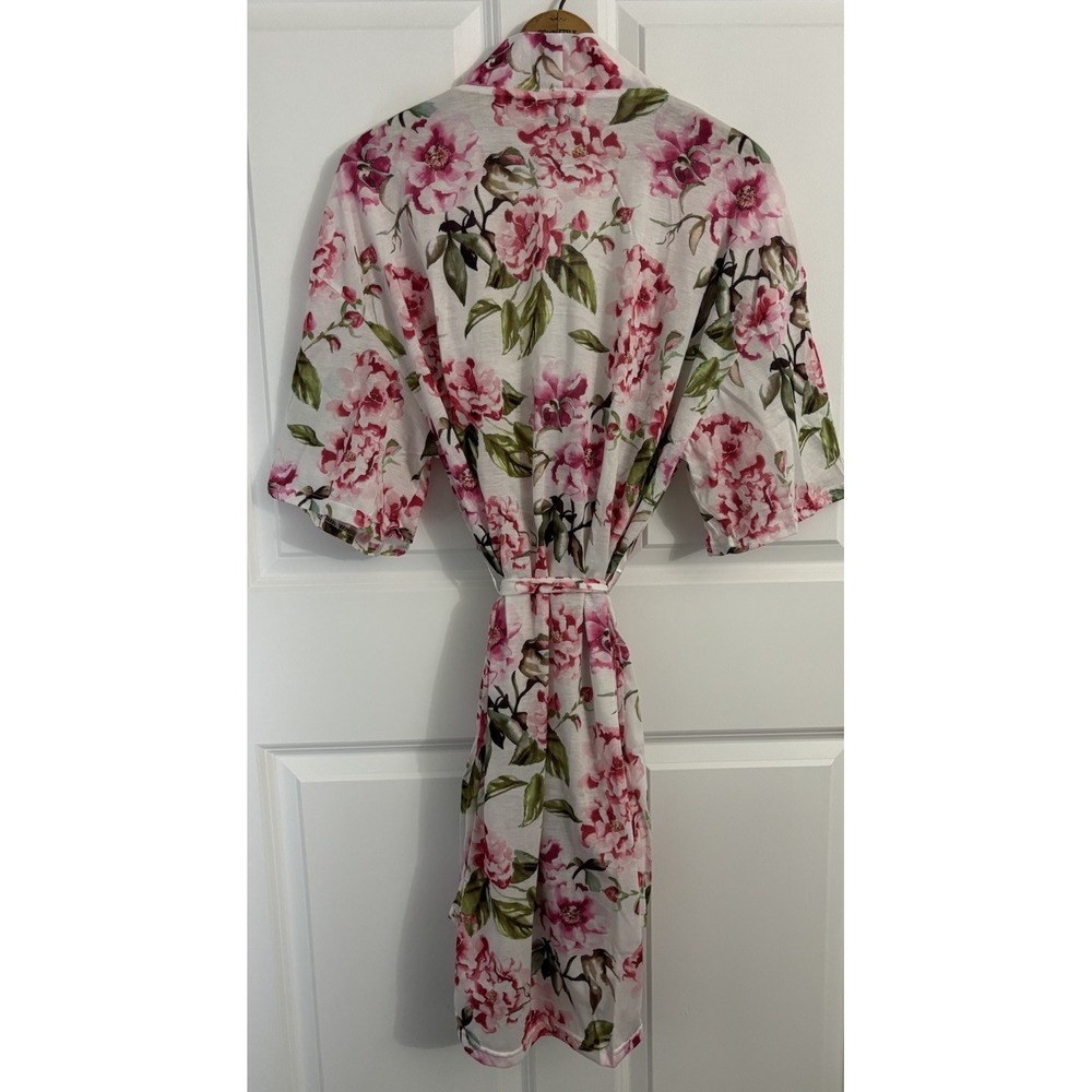 Show Me Your Mumu Women's Pink Floral Kimono Robe One Size Bridal Loungewear - Picture 4 of 6